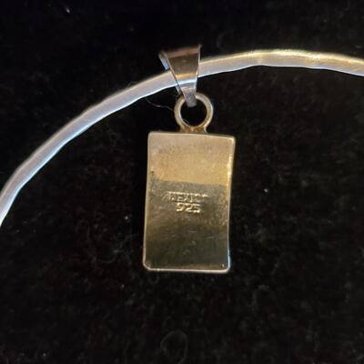 Sterling Choker with 2 --  925 pendants
