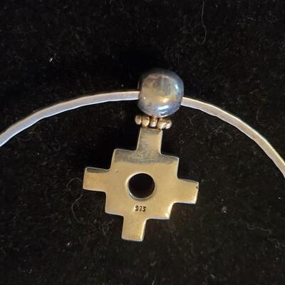 Sterling Choker with 2 --  925 pendants