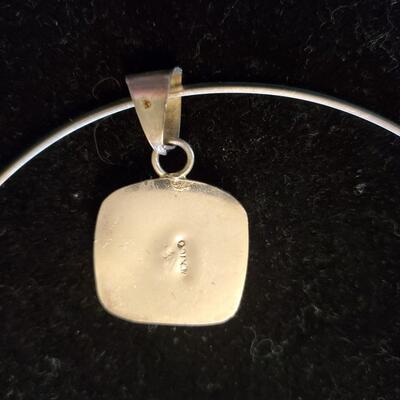 Sterling Choker with sterling/turquoise pendant