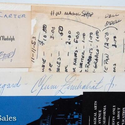 MISC. MAGIC SCRAPBOOK PAGE - INCLUDES JACK CARTER - EFREM ZIMBALIST JR.  AUTOGRAPHS
