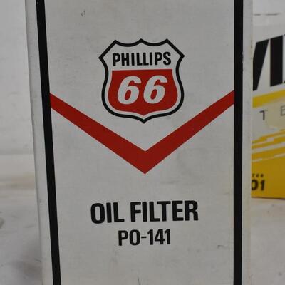 4 pc Automotive Parts, Oil Filters, Wix 51101, Phillips PO-141