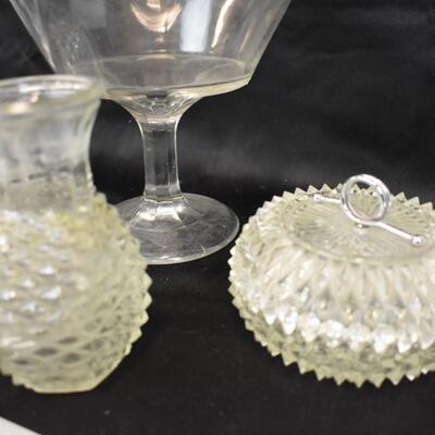 4 pc Glass, 3 Candy Dishes, 1 Vase