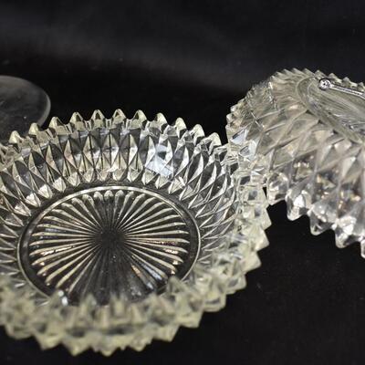 4 pc Glass, 3 Candy Dishes, 1 Vase