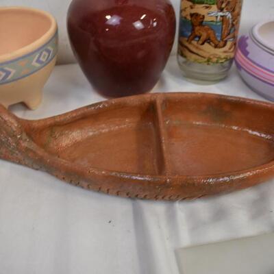 9 pc Ceramic Decor: Ceramic Vases and Bowls