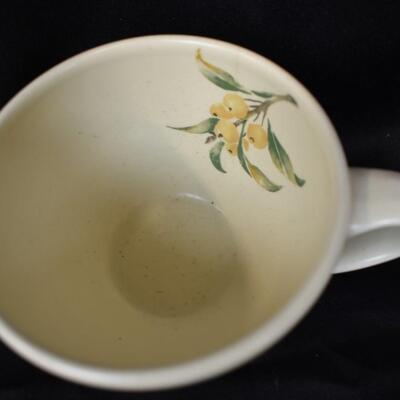 Pfaltzfraff Ceramics: 5 Jamberry Cream Cups with Handles, 1 Small Plate