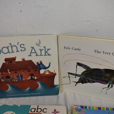 6 Kid's Board Books; Bible Stories, Thomas & Friends, Dora the Explorer