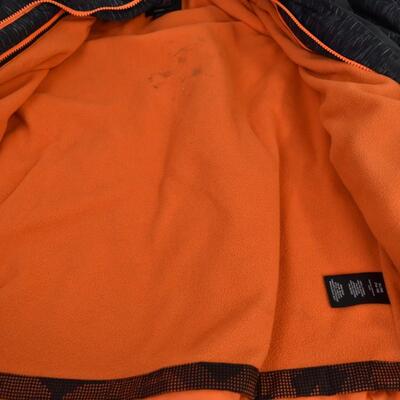 Swiss Tech Coat: XL 14-16 Size, Gray Exterior with Orange Inner Tears on Armpits