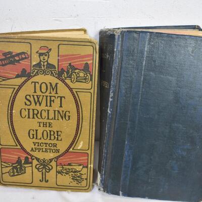 6 Antique and Vintage Books: 1979-1935 Tom Swift Circling the Globe, Tom Kitten