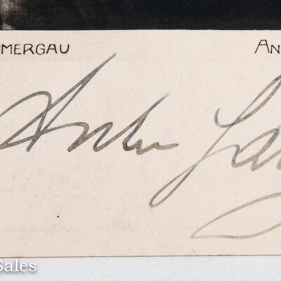 AUTOGRAPHED POST CARD - SIGNED BY GERMAN ACTOR ANTON LANG