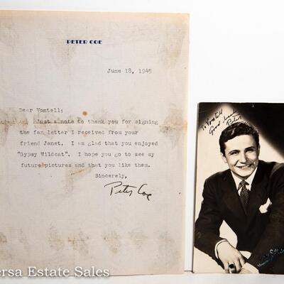 ACTOR PETER COE - SIGNED LETTER AND PHOTO