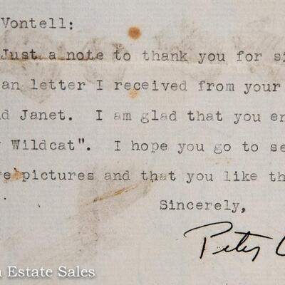 ACTOR PETER COE - SIGNED LETTER AND PHOTO