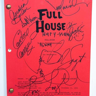 FULL HOUSE - CAST SIGNED PHOTO AND SIGNED SCRIPT