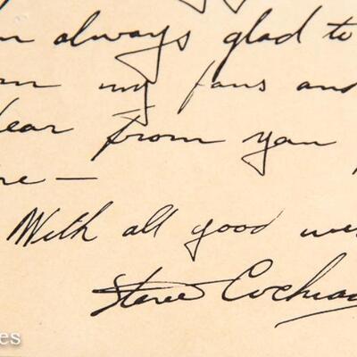 AUTOGRAPHED PHOTO AND LETTER - ACTOR STEVE COCHRAN