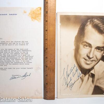 AUTOGRAPHED PHOTO / LETTER - ACTOR ALAN LADD