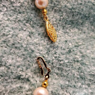 34" string of pearls, G. Silver clasp