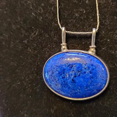 Lapis Pendant with sterling chain