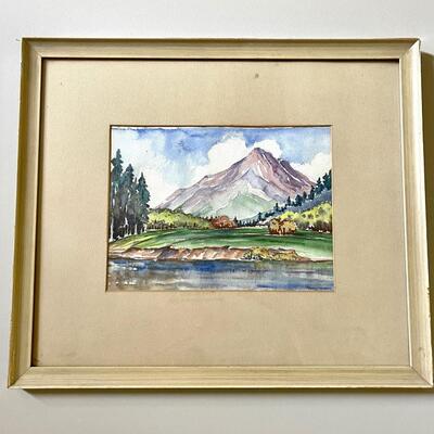 Kansas Regionalist Penner - Original Mountain Landscape Watercolor