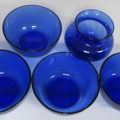 Lot of Cobalt Blue Bowls and Vase