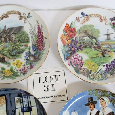 Lot of Collectible Plates, Gardens and Thanksgiving Theme