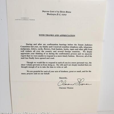 CORRESPONDENCE FROM JUSTICE CLARENCE THOMAS