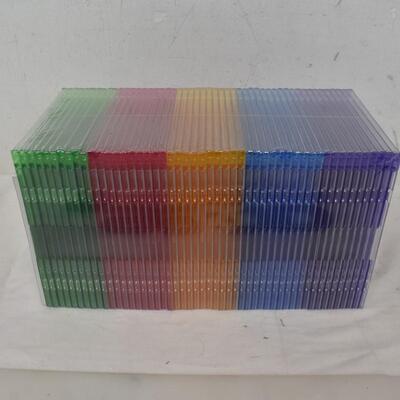 50 Pack Verbatim CD and DVD Slim Jewel Cases Multi-Color - New