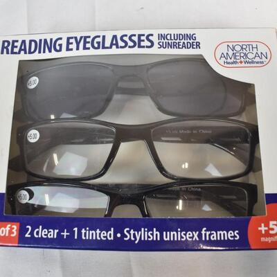5 Pairs of North American Health Wellness Reading EyeGlasses 2 Sunreaders - New