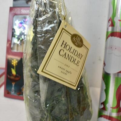 7 Items of Christmas: Tree Candle, 4-Piececutter, Snowflake Picks, Cards - New