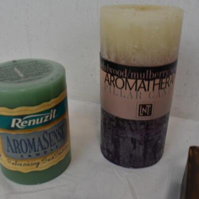Aromatherapy Pillar Candles, AromaSense Candles, Incense Kit - New