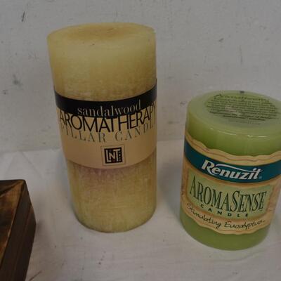 Aromatherapy Pillar Candles, AromaSense Candles, Incense Kit - New