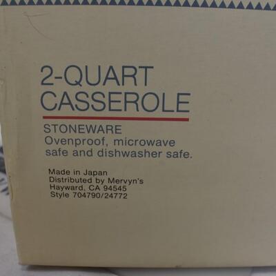 2 Quart Stoneware Casserole, AromaTherapy Pillar Candles, Lavender Candle - New