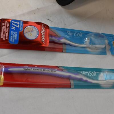 TCP Hairbrush Kit, Laundry Bag, Tooth Brushes, Candle Body Powder - New