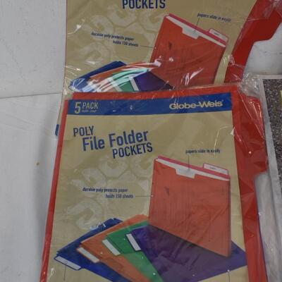 Poly Pockets File Folders, Index Cards, Invitations, Paper Craze - New
