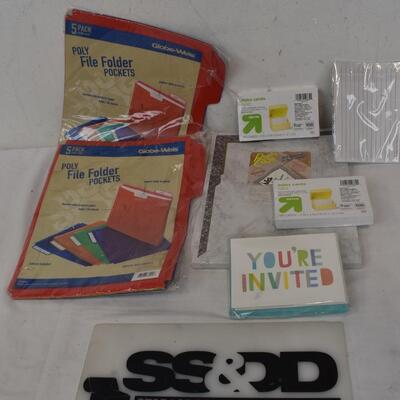 Poly Pockets File Folders, Index Cards, Invitations, Paper Craze - New