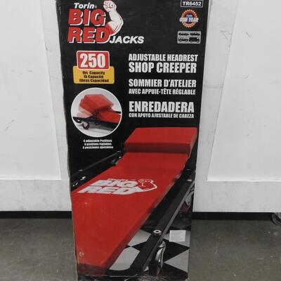 Torin Big Red Jacks - Red Shop Floor Creeper, Adjustable Head Rest - New