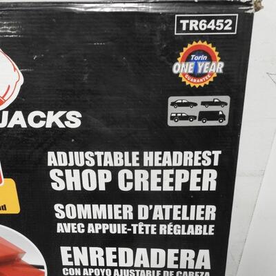 Torin Big Red Jacks - Red Shop Floor Creeper, Adjustable Head Rest - New