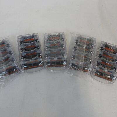 Qty 20 Razor Blade Refills. 4 Blades on each. Gray/Orange. No packaging - New