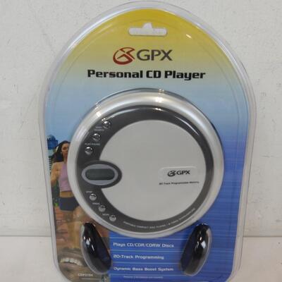 GPX Personal CD Player, with headphones - New