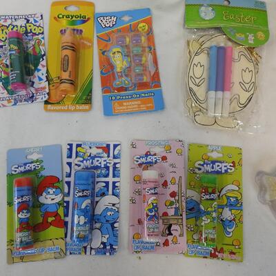 19 pc Party Gifts, Goodie Bag Items: Bubble Blowers, Stampers, Lip Balms - New