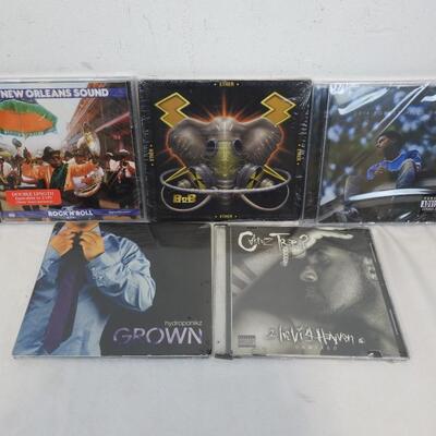 5 Music CDs: New Orleans Sound, J Cole, B.o.B. Hydroponikz, Caktuz. Sealed - New