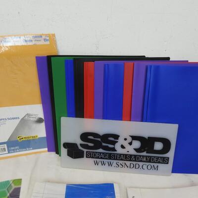 20 pc School/OfficeLot: Envelopes, Folders, & Lined Paper - New