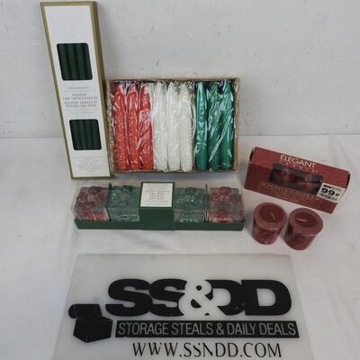 6+ Holiday Candles in Red, Green, & White - New