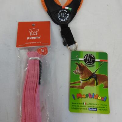 4 pc Pet Supplies: Dog Toy, Medium Leash, Notepad, & Harness - New