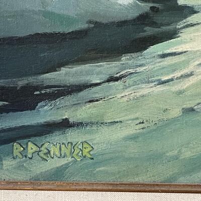 Rare KS Regionalist Penner Large Winter Scene Original Oil