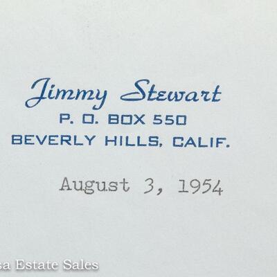 ACTOR JIMMY STEWART - PERSONAL SIGNED LETTER