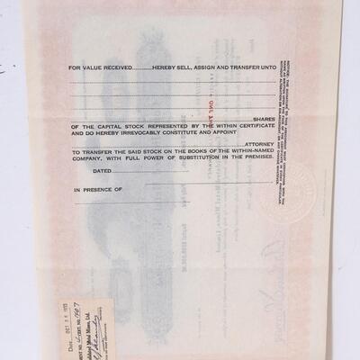 VINTAGE STOCK CERTIFICATE