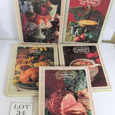 Lot of 5 Women's Day Cookbooks, Encyclopedia of Cookery, 1966