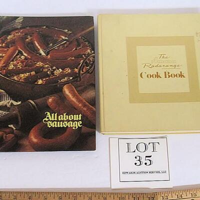 2 Cookbooks: All About Sausage, Oscar Mayer Co, 1973 and Amana Radarange, 1975