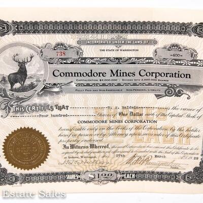 VINTAGE STOCK CERTIFICATE