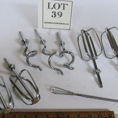Lot of Beater and Dough Hook Attachments and a Tiny Wisk