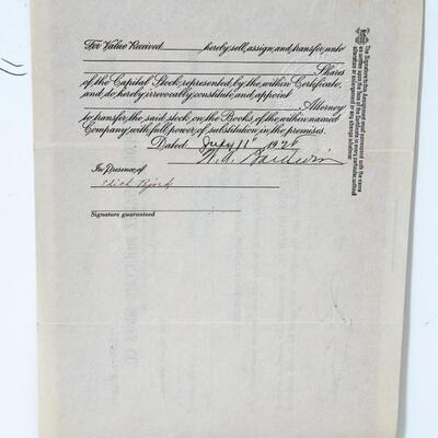 VINTAGE STOCK CERTIFICATE
